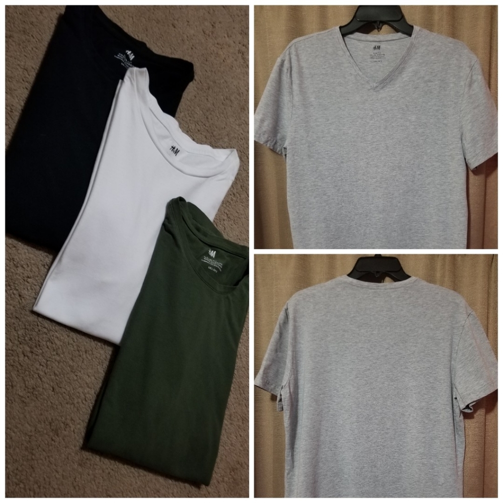 SOLD-4 H&M Mens Short Sleeve Shirts-L - Picture 1 of 6
